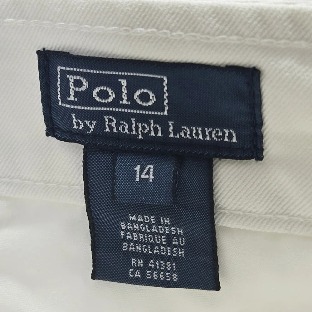 Polo Ralph Lauren Shorts Cargo Boys Size 14 Vintage White Waist 28in Inseam 10in